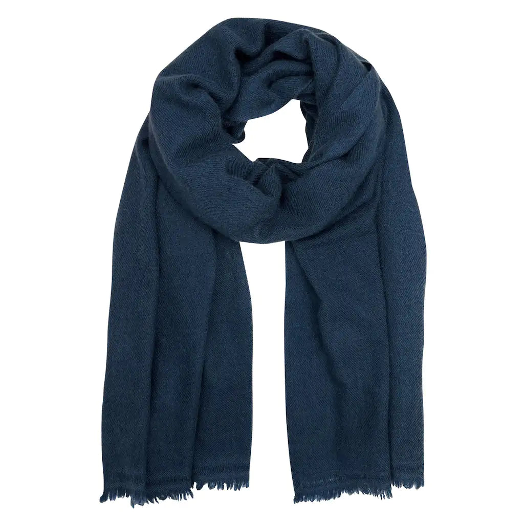 Navy Handloom Cashmere Scarf