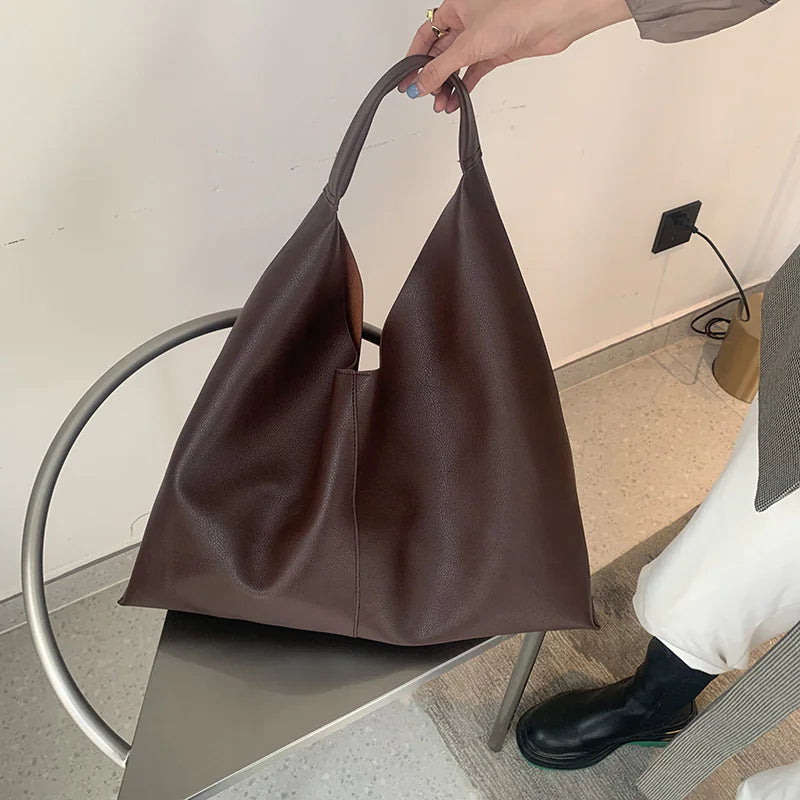 Luxurious Soft Leather Spacious Tote