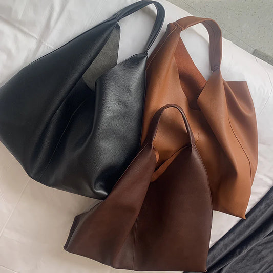 Luxurious Soft Leather Spacious Tote