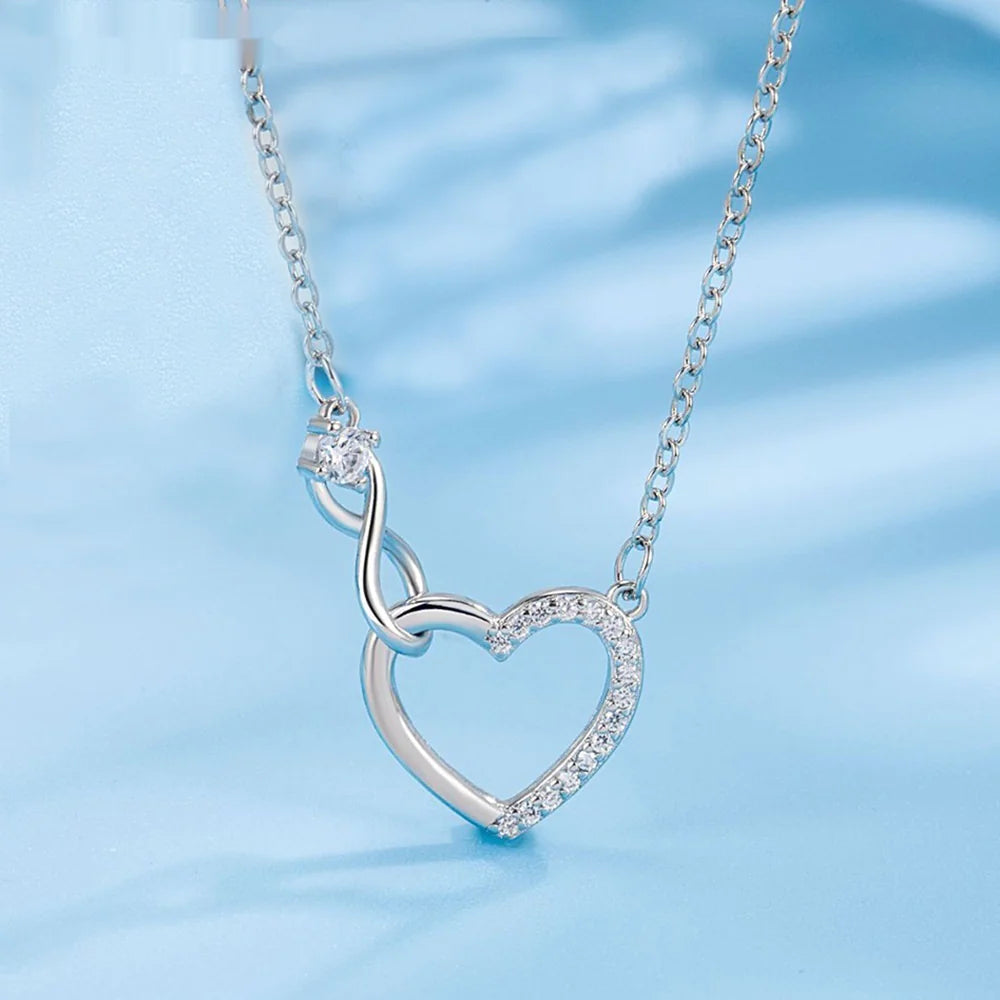 Pure Silver Hoop Love Necklace