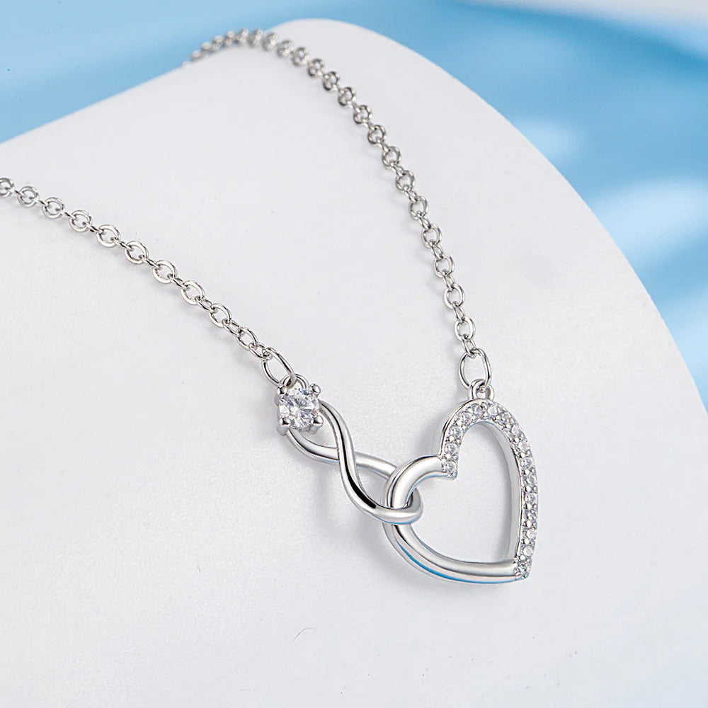 Pure Silver Hoop Love Necklace