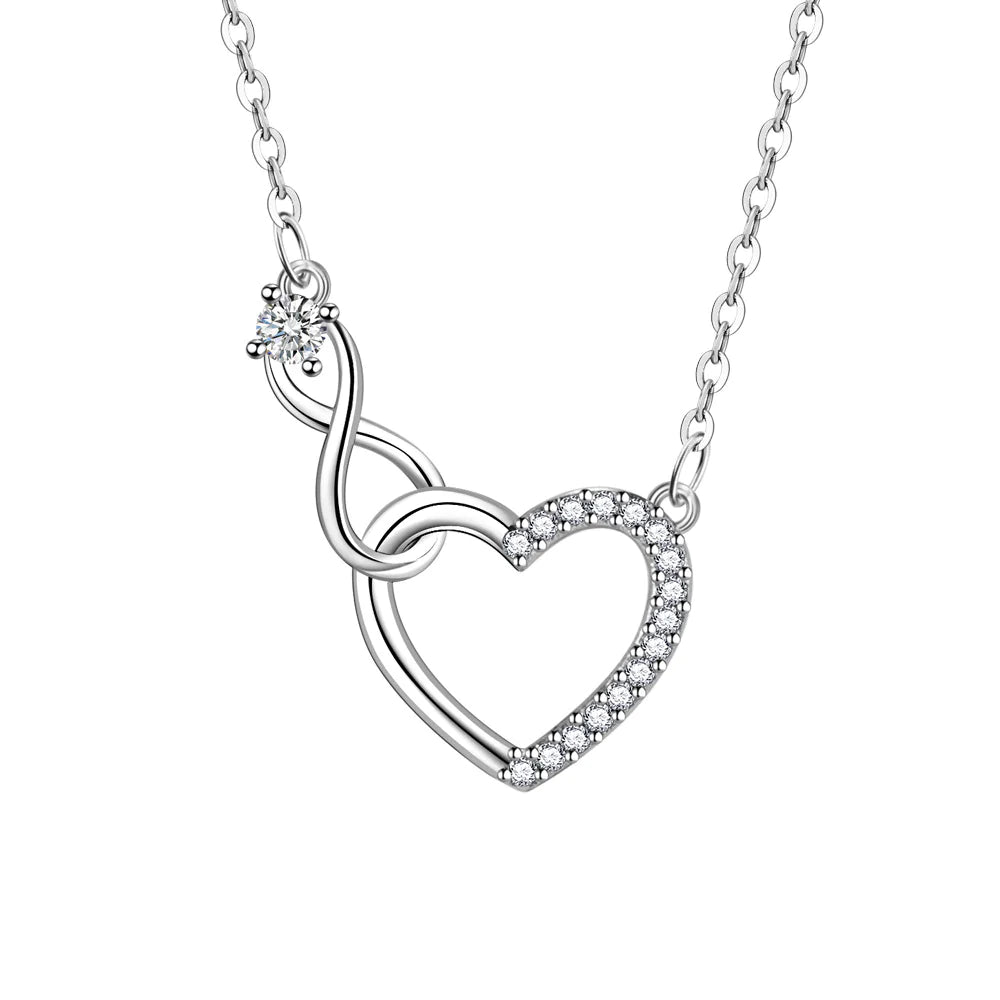 Pure Silver Hoop Love Necklace