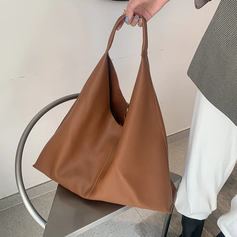 Luxurious Soft Leather Spacious Tote