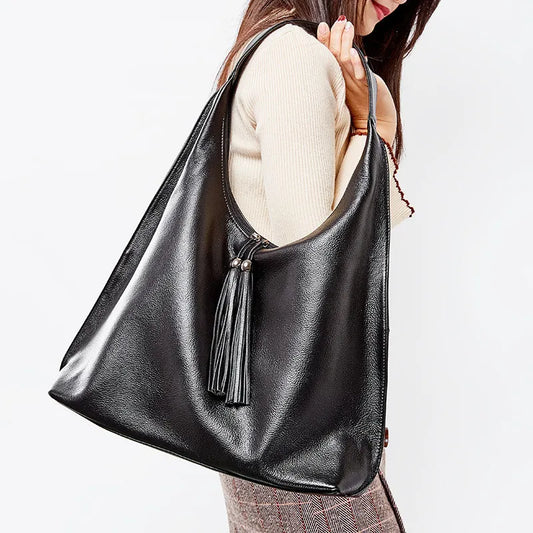 Continental Luxe Cowhide Tassel Shoulder Satchel