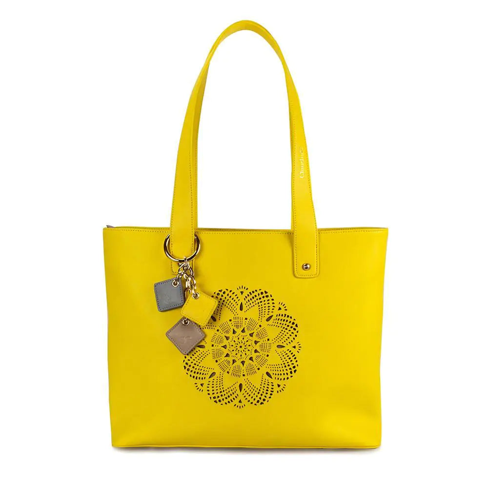 Citrus Elegance Leather Tote