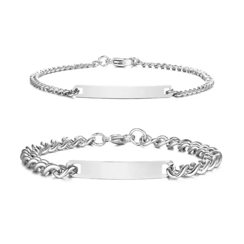 Classic Cuban Stainless Steel Bracelet - Couples Edition